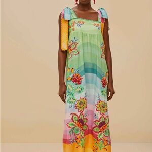 New FARM Rio Multicolor Floral Maxi Dress